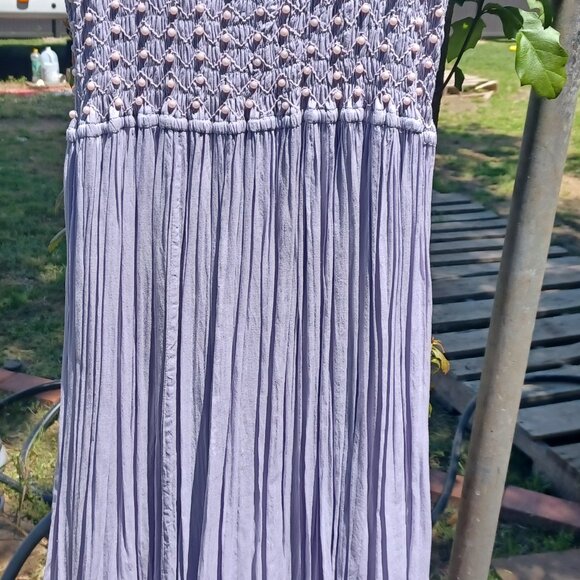 VTG FUN TOP Women's Size M Lavender Maxi Dress w/ Smocked top and fluttery skirt - Picture 9 of 10